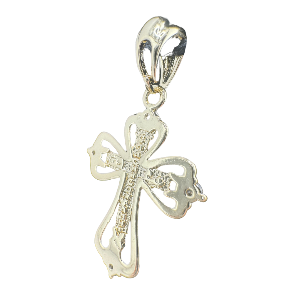 Divine Elegance: Orthodox Crucifix Cross Pendant Plated In 14K Gold Brass Based with Zircon Stone w/o chain Divine Elegance: Orthodox Crucifix Cross Pendant Plated In 14K Gold Brass Based with Zircon Stone w/o chain